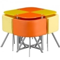 킹덤 시리즈_칼라 강화유리테이블+의자4개 세트상품
