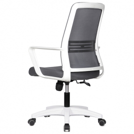 M40 흰사출 럼버서포트 미들백형 사무용 의자
